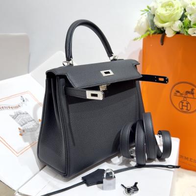wholesale quality hermes kelly 25 retourne togo noir phw